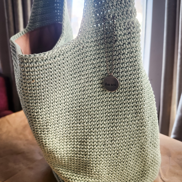 The Sak Mint Green Crochet Tote with Tan Interior - Picture 7 of 7